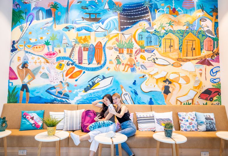 Hotel Rove La Mer Beach, Jumeirah, Vereinigte Arabische Emirate, Dubai. Großes 5